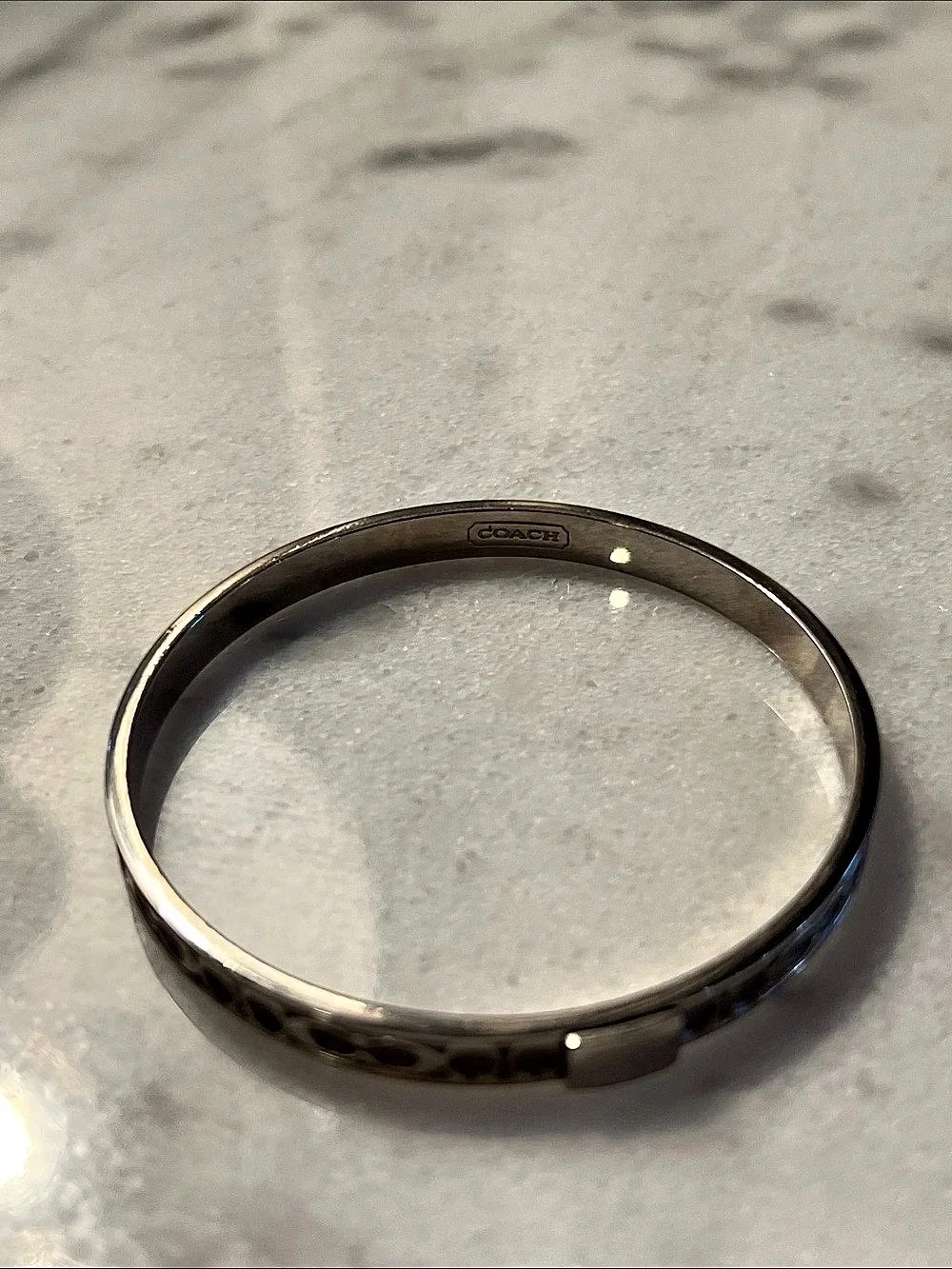 Coach Signature C Bangle Silver EUC
